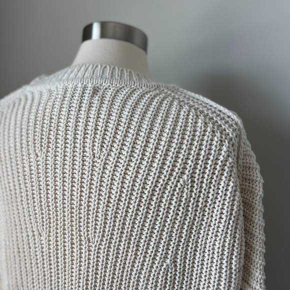 Banana Republic 100% Organic Cotton Chunky Knit Oversized Boxy Sweater Large - Picture 13 of 16